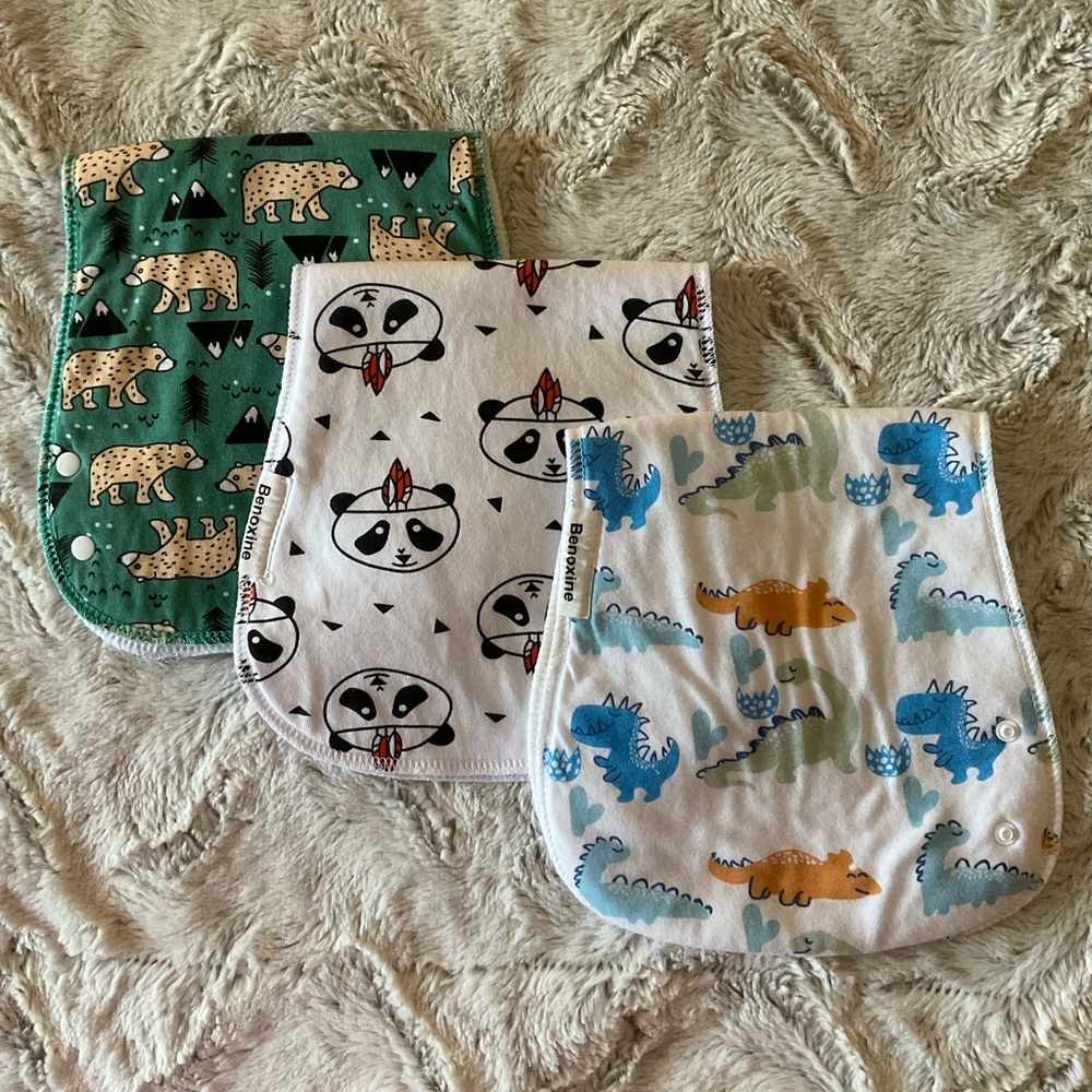Burp Cloths for Baby Boys and Girls 3 Pack Super Absorbent, Soft & Plush Newborn